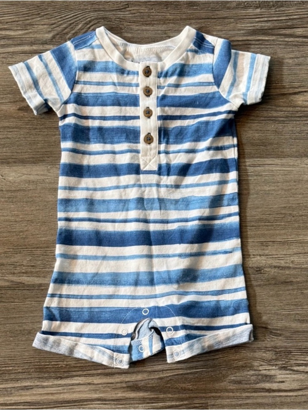 Burt’s Bees baby striped Romper 3-6M